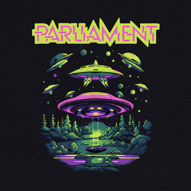 Parliament Funkadelic Retro Mothership UFO Rock Funk Throwback by John white